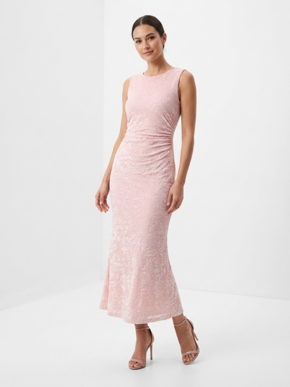 NWT Merokeety Women’s Pink Rose Dress Size M Stretchy Long Dress